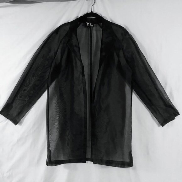 YL by Yair Blazer Women's Black Sheer Long Sleeve Open Cover Size M/L - Picture 1 of 7